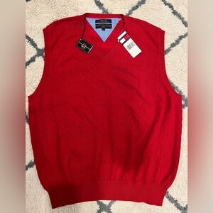 Vintage Tommy Hilfiger Golf Sweater Vest V-Neck Size Large Red